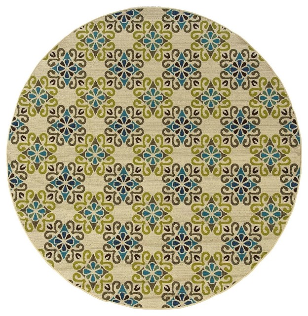 Aral Collection Area Rug Contemporary Outdoor Rugs By Plush Market Aral Area Rug Sky 7 10 Round
