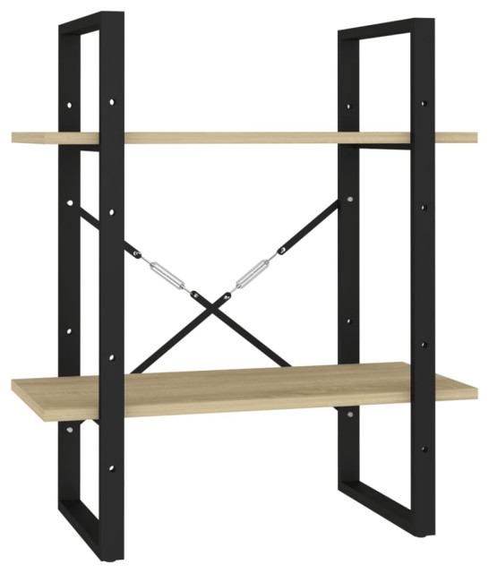 vidaXL 2Tier Book White Engineered Wood Bookcase Rack Book