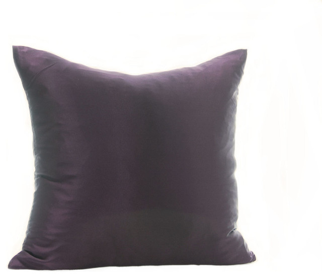 100 Silk Charmeuse Plum Pillow Contemporary Decorative