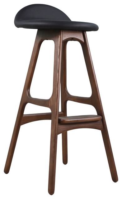 Erik Buch Bar Stool Midcentury Stools And Counter Erik Buch Bar Stool American Walnut Black Leather