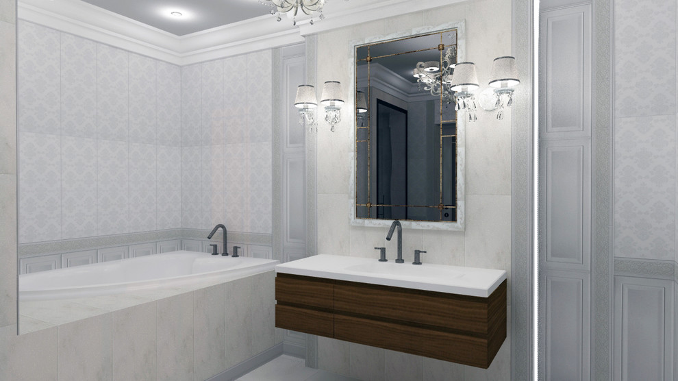 Ванная комната в квартире для молодой семьи