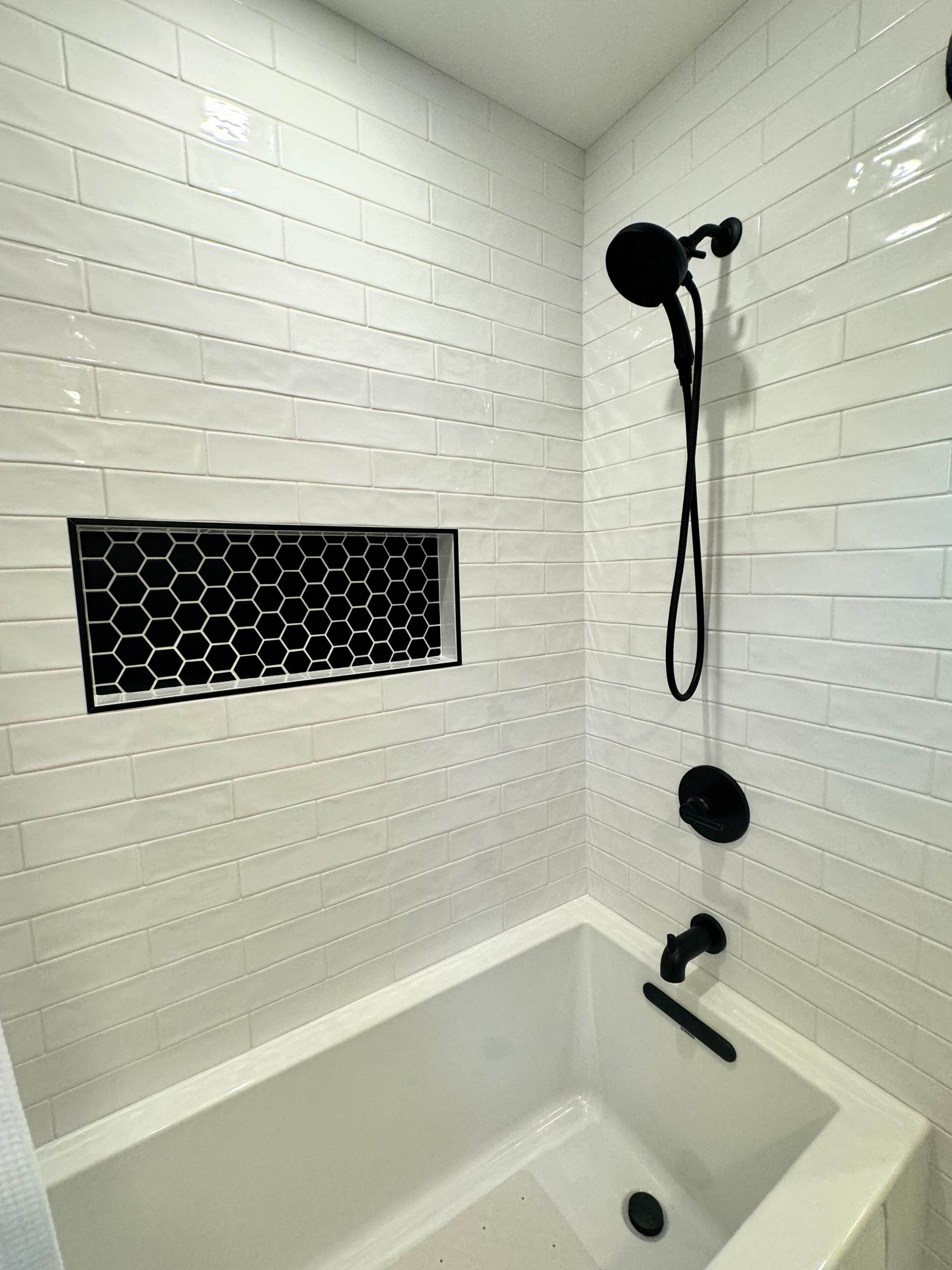Elegant Rustic Luxe Bathroom renovation.