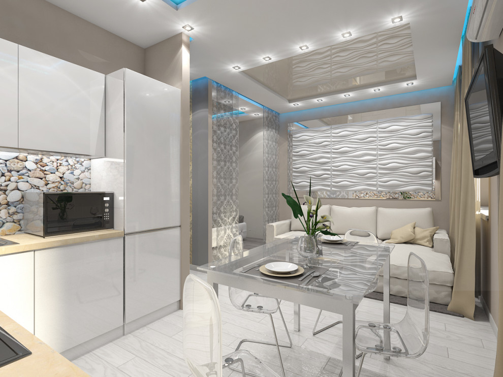 Кухня-студия в ЖК "Серебряный Берег"