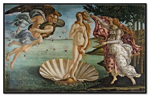 "The Birth of Venus" by Sandro Botticelli Artblock, Black, Medium