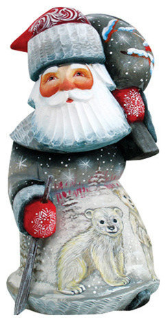 Delightful Polar Bear, Woodcarved Figurine