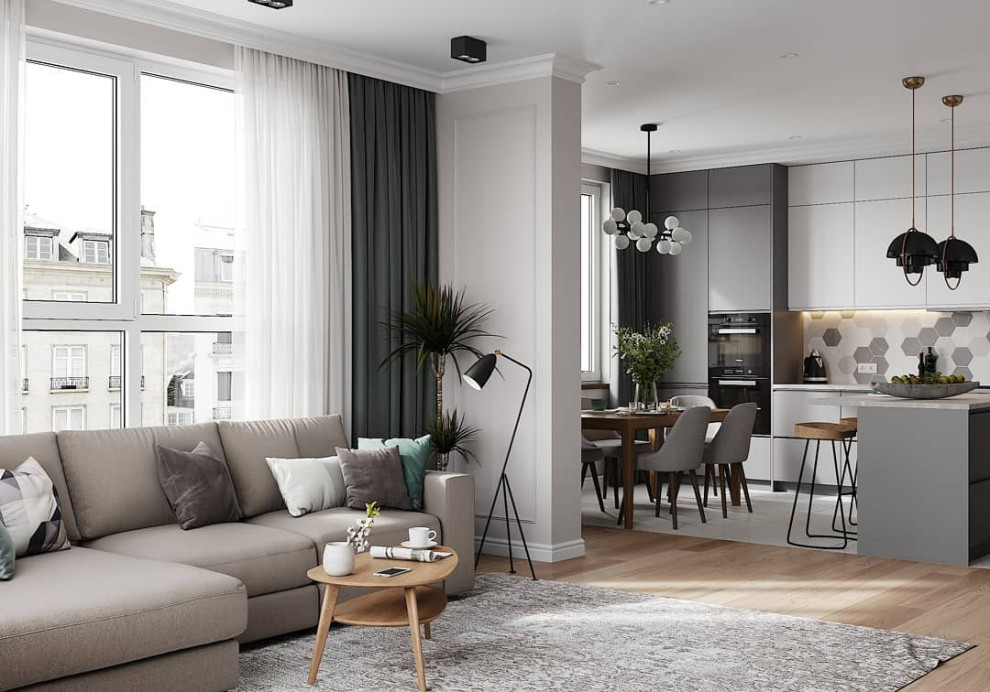 Проект кухни-гостиной 41 кв.м.