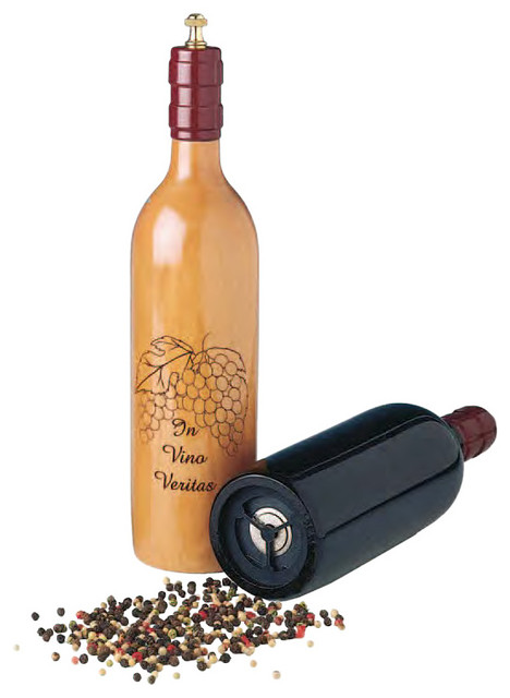 wooden wine bottle pepper grinder