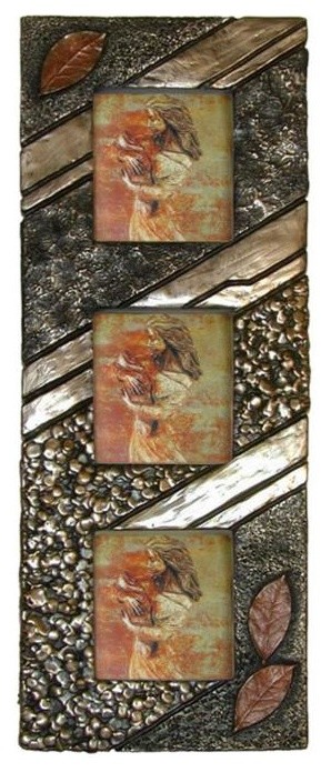 14.5 Inch the Autumn Collection Bronzehued Frame Holds 3 3X3 Images