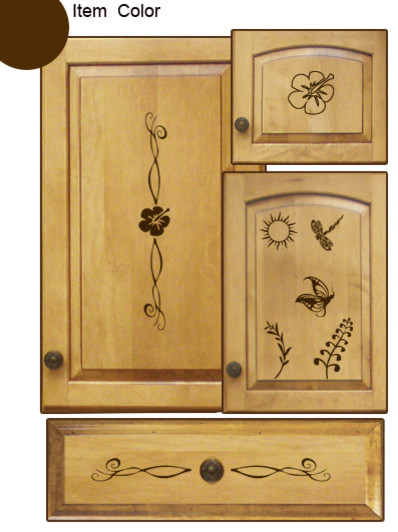 Kitchen Cabinet Decals Nature Theme Contemporary Wall Decals