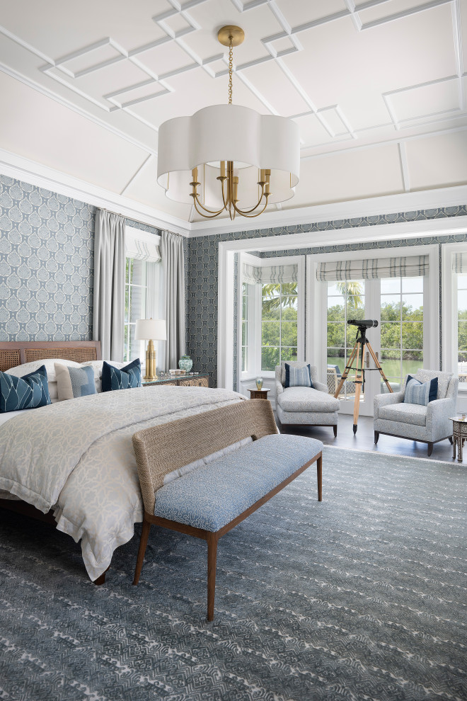 Bedroom - coastal bedroom idea in Miami