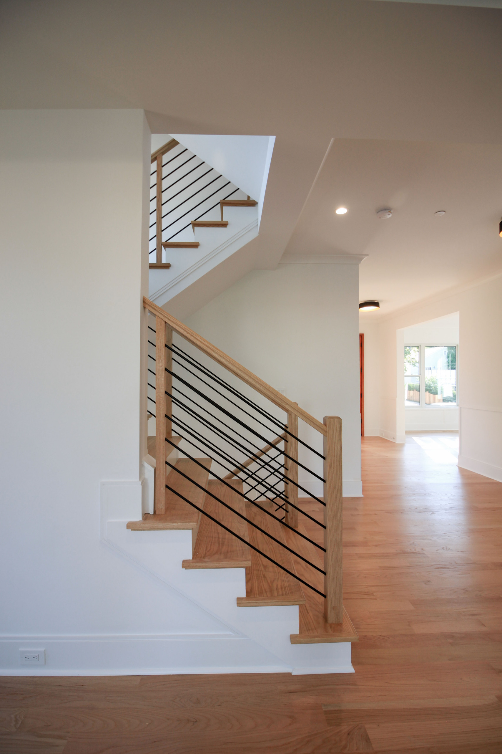 94_Neutral Color Floating Staircase with Metal Balusters, Bethesda MD 20817