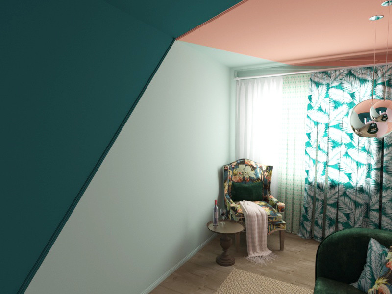 Необычный дизайн гостиной для необычного молодого человека