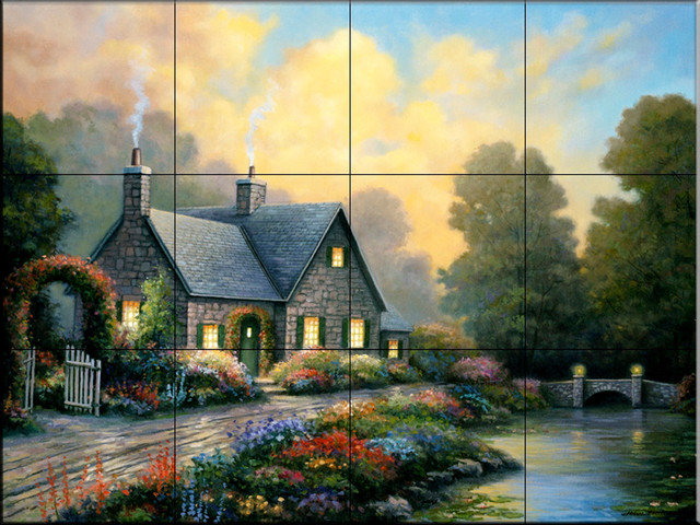 Tile Mural, Evening Splendor 2 by John Zaccheo