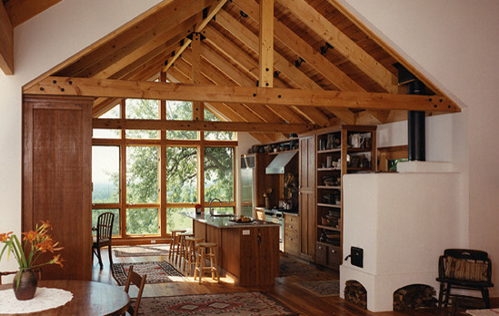 Inspiration for a rustic eat-in kitchen remodel in DC Metro