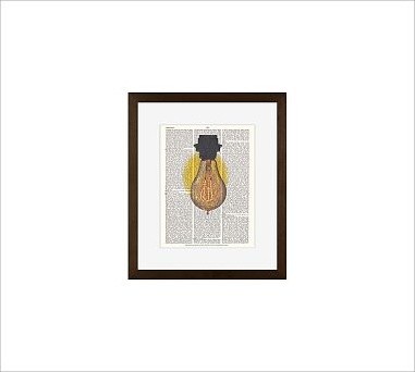 Zlatka Paneva Framed Print, Light Bulb, Mat, 11 x 13", Espresso
