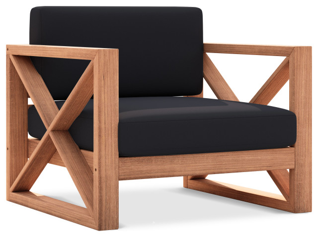 Anguilla Waterproof Fabric Upholstered Outdoor Chair - Transitional ...