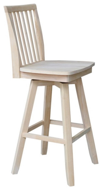 Mission Natural Wood Counter Height Stool With Swivel Seat in ...