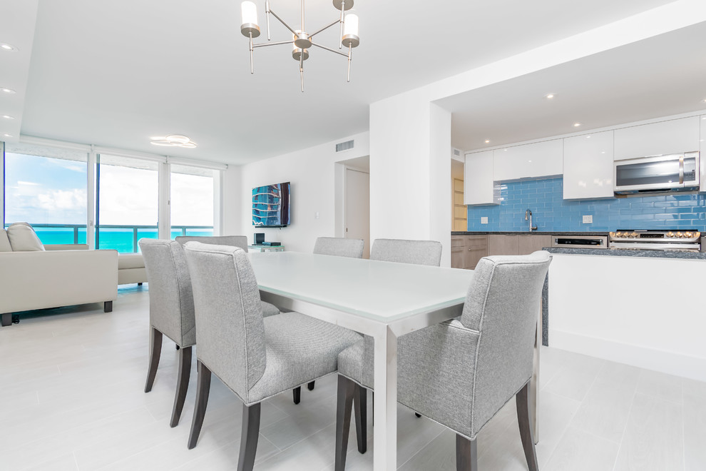 Blue accents on a beach condo