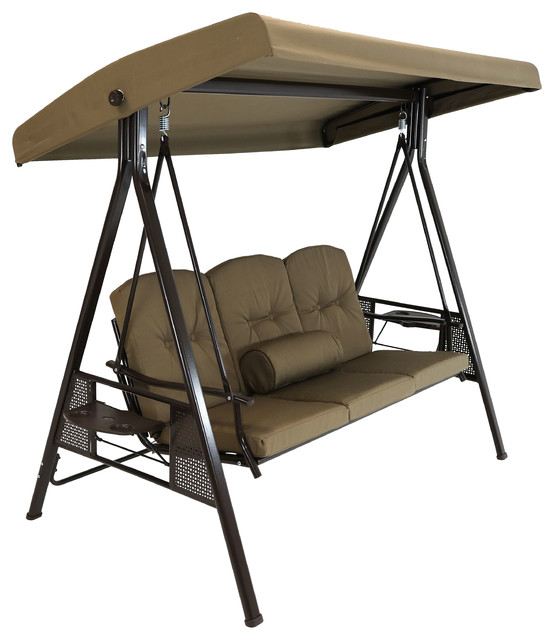 Sunnydaze 3 Person Steel Frame Outdoor Adjule Tilt Canopy Patio Sunnydaze 3 Person Steel Frame Outdoor Adjule Tilt Canopy Patio Swing Beige