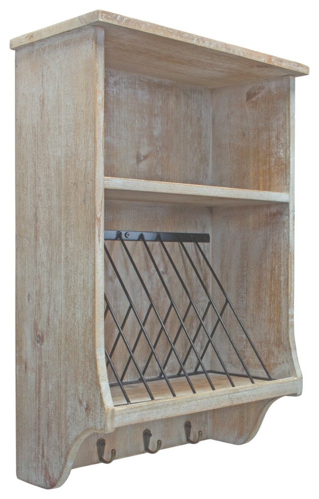 Wood Wall Organizer 24"H Rustic Wall Organizers by Melrose