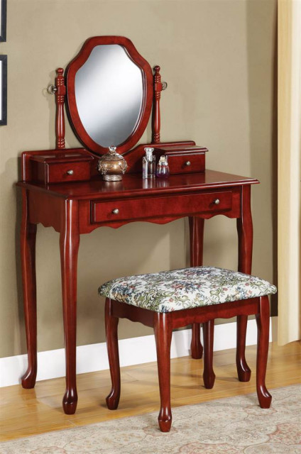Vanity with Tapestry Stool