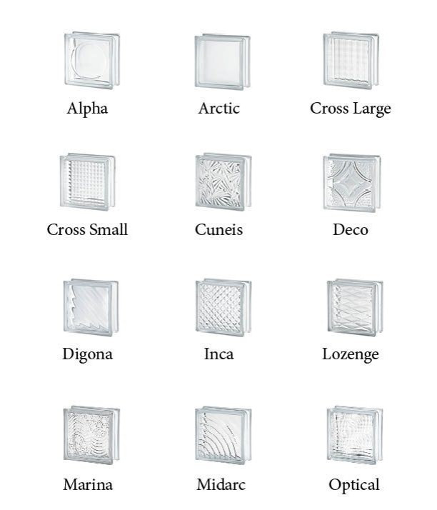 types of glass blocks