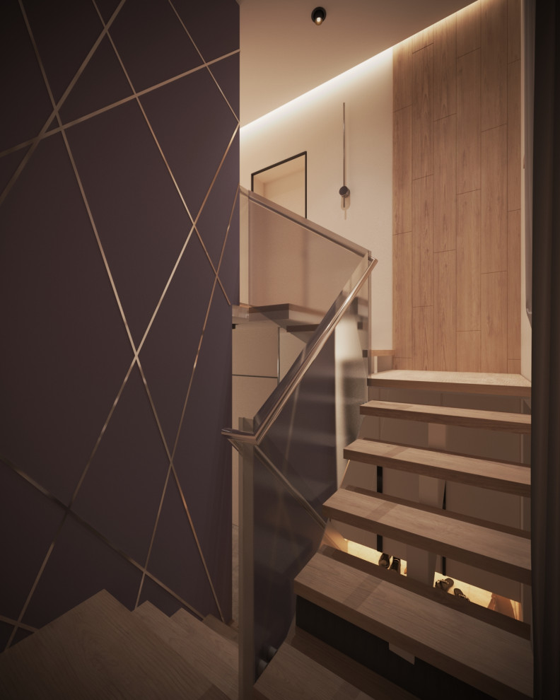 Дом 120 кв.м. _ Лестничная клетка_Современный стиль