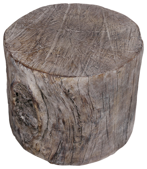 Round Tree Stump Ottoman Or Stool In Natural Rustic Outdoor