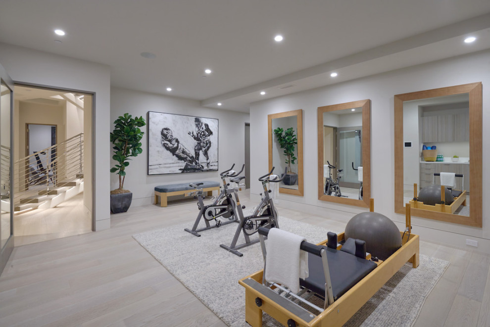 This is an example of a modern home gym in Los Angeles.