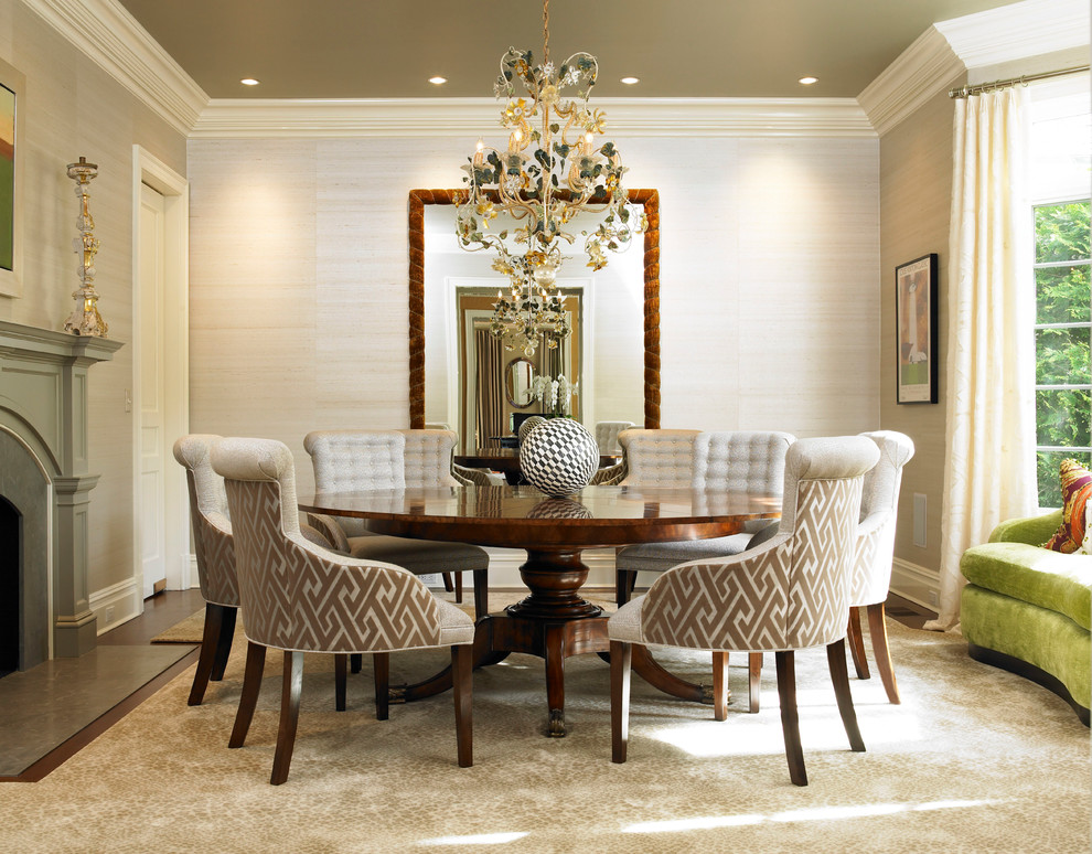 Design ideas for a traditional separate dining room in New York with beige walls.