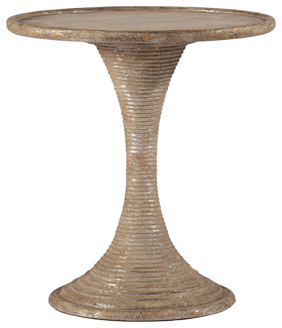 Gabby Gloria Antique Gold and Silver Leafed Table Transitional Side