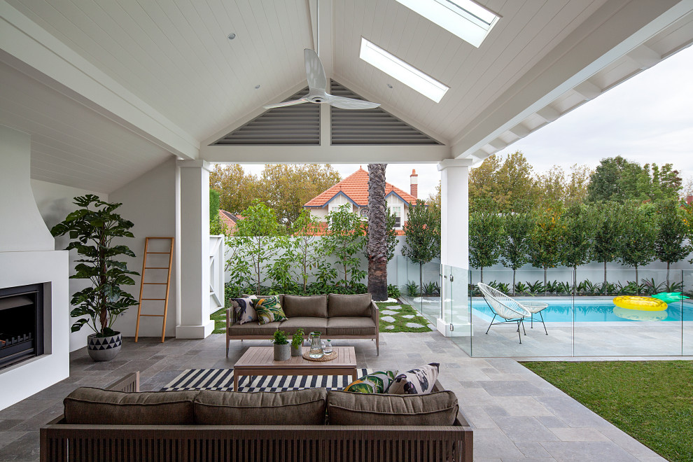 This is an example of a contemporary sunroom in Melbourne.