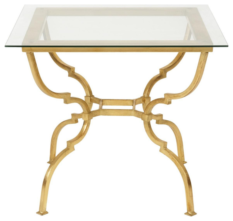 Lesley Gold Leaf Glass Side Table Contemporary Side Tables And End