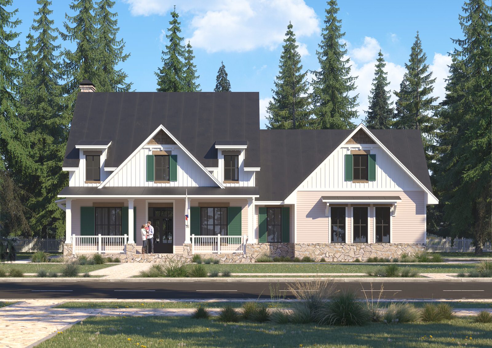 Проект 2-этажного 7-комнатного жилого дома