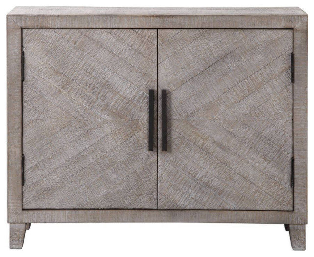 Uttermost Adalind 40x32" White Washed Accent Cabinet