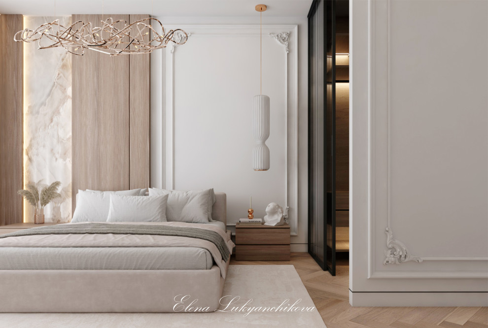 Интерьер спальни ЖК Grand View, Петровский проспект, Санкт-