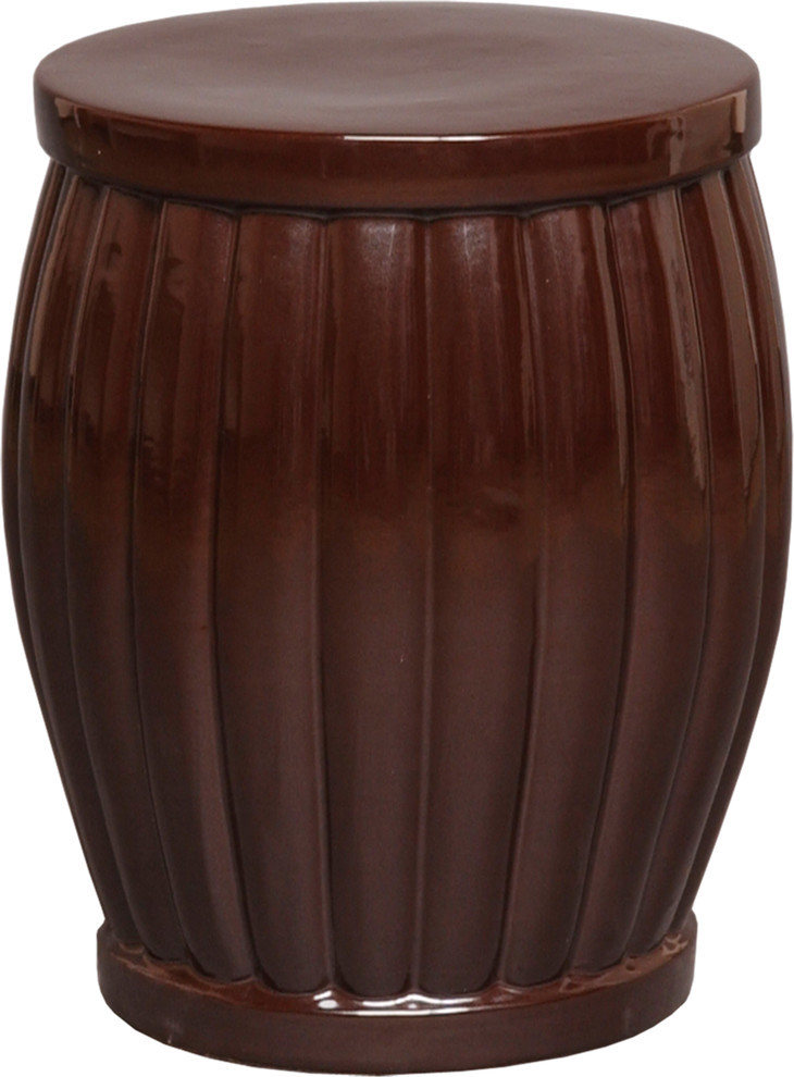 Large Fluted Garden Stool, Large Contemporary Accent And Garden
