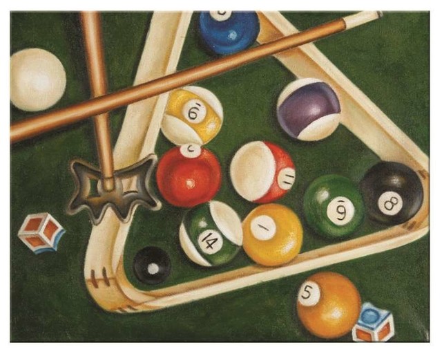 Game Room Wall Art ram gameroom rack & balls oil painting - traditional - game room Game Room Wall Art ram gameroom rack & balls oil painting - traditional - game room