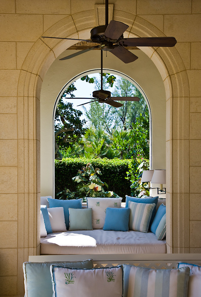 Inspiration for a mediterranean backyard patio in Miami.