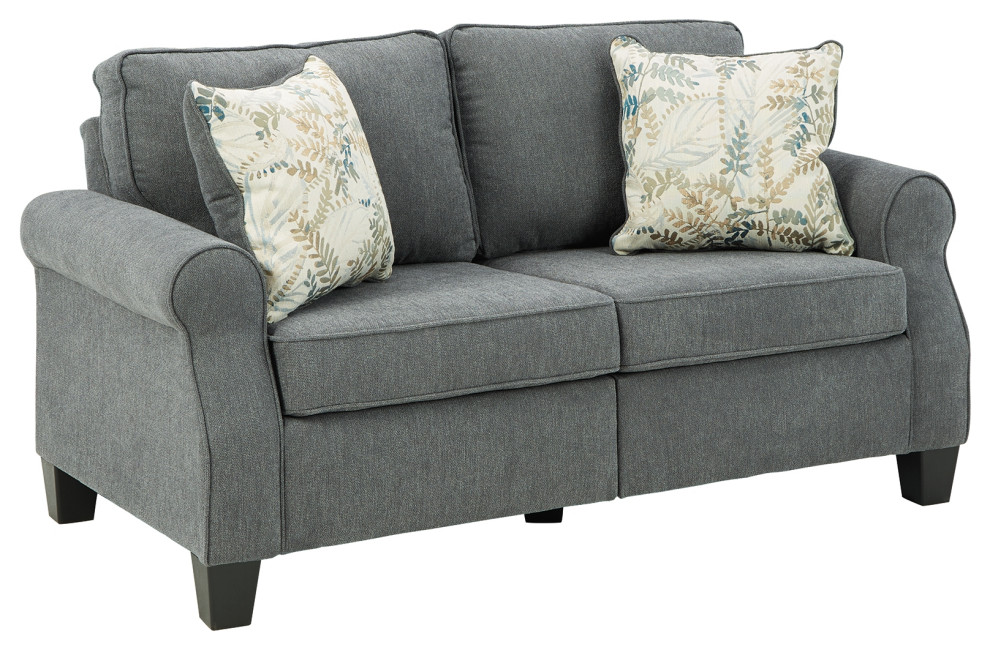 Alessio Charcoal Loveseat Transitional Loveseats by Ashley Furniture Industries Houzz
