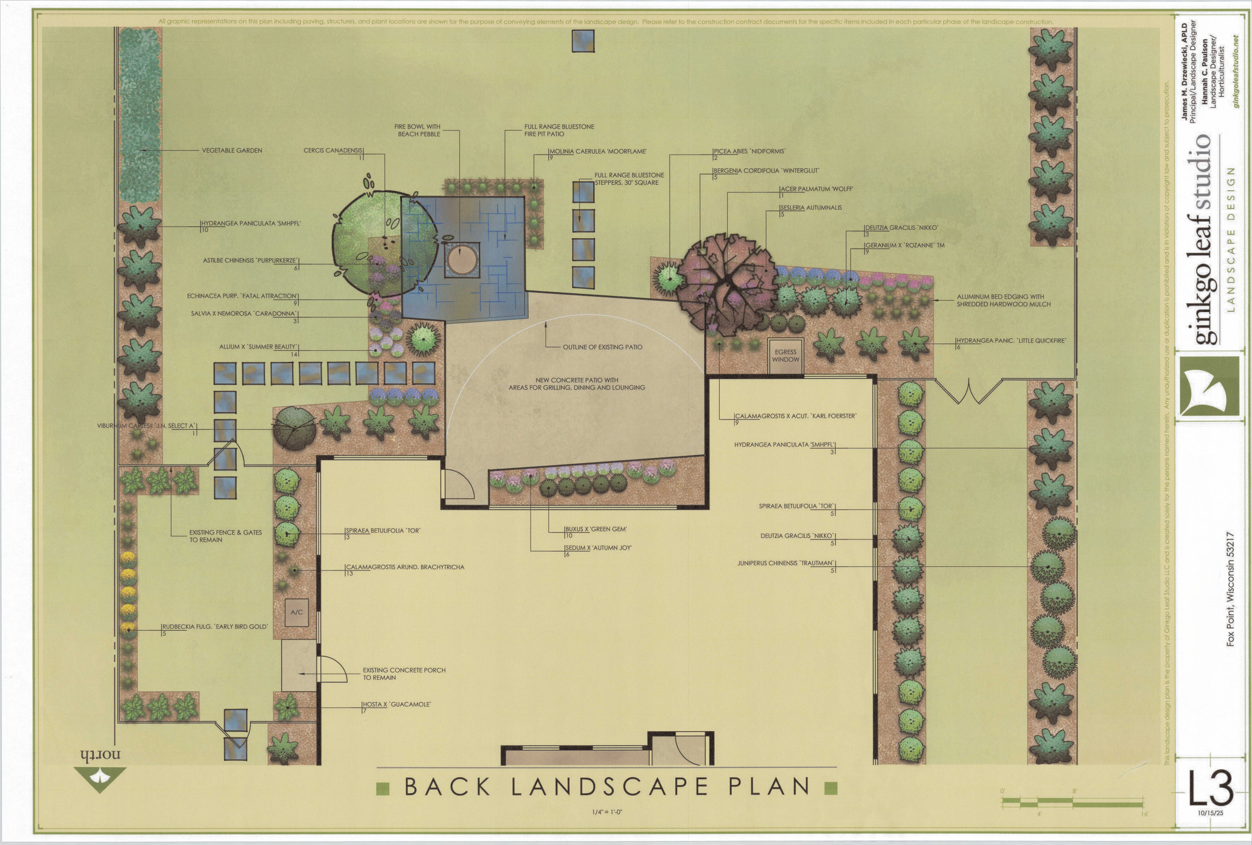 Mid-Century Ranch Front yard + Backyard Landscape - Fox Point