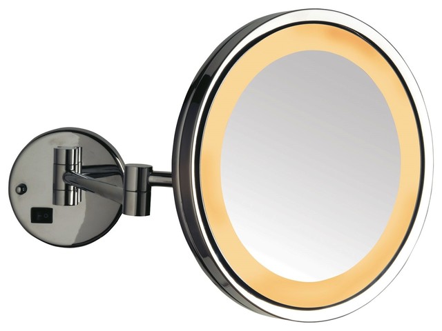 Modern Nickel Wall Mounted Led Lighted Make Up Mirror Corded Plug In Item Name Led Mirror Light Waterproof Ip Grade Color White And Silver Emitting 6000 7000k Or Warm