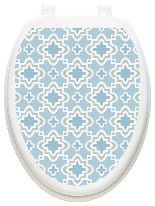 Seville Trellis Toilet Tattoos Seat Cover, Vinyl Lid Decal, Bathroom