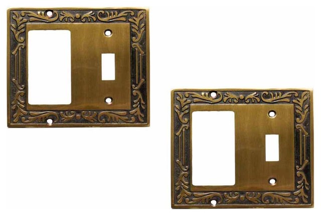 2 Victorian Switch Plate Toggle Gfi Antique Solid Br Plate Toggle Gfi Antique Solid Br