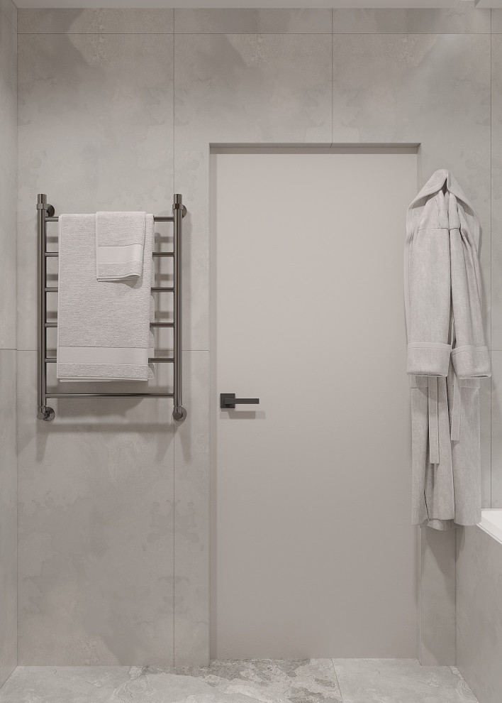 Минималистичная квартира с тёмной спальней