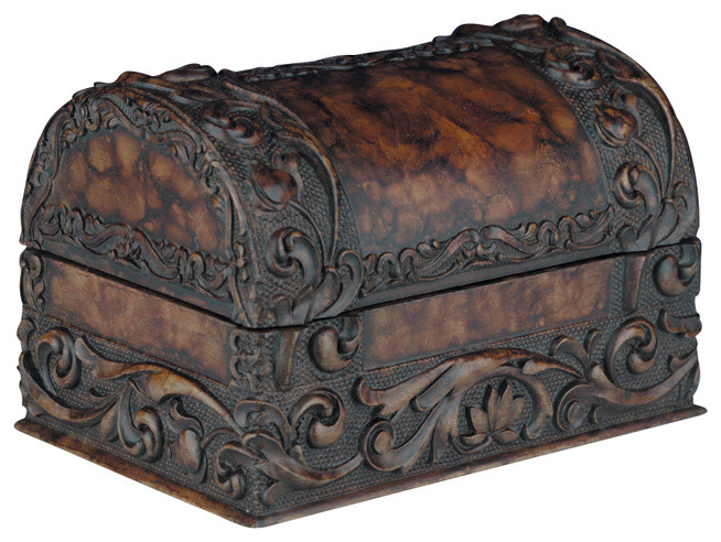 Carved Chest Domed Lid