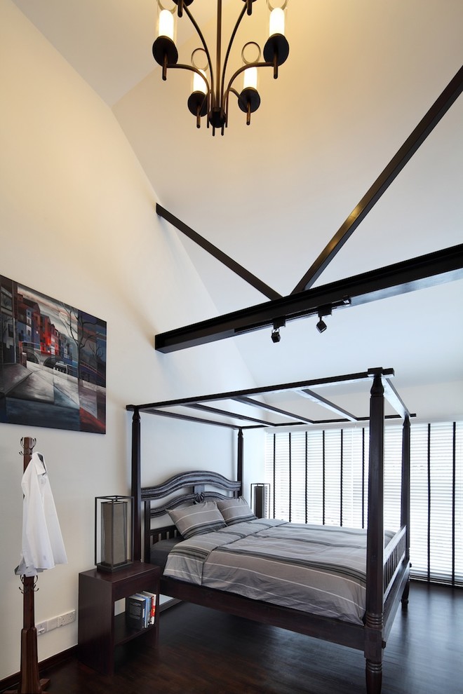 Design ideas for a contemporary bedroom in Singapore.
