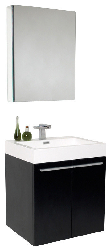 23" Modern Bathroom Vanity, Black, FFT1030CH
