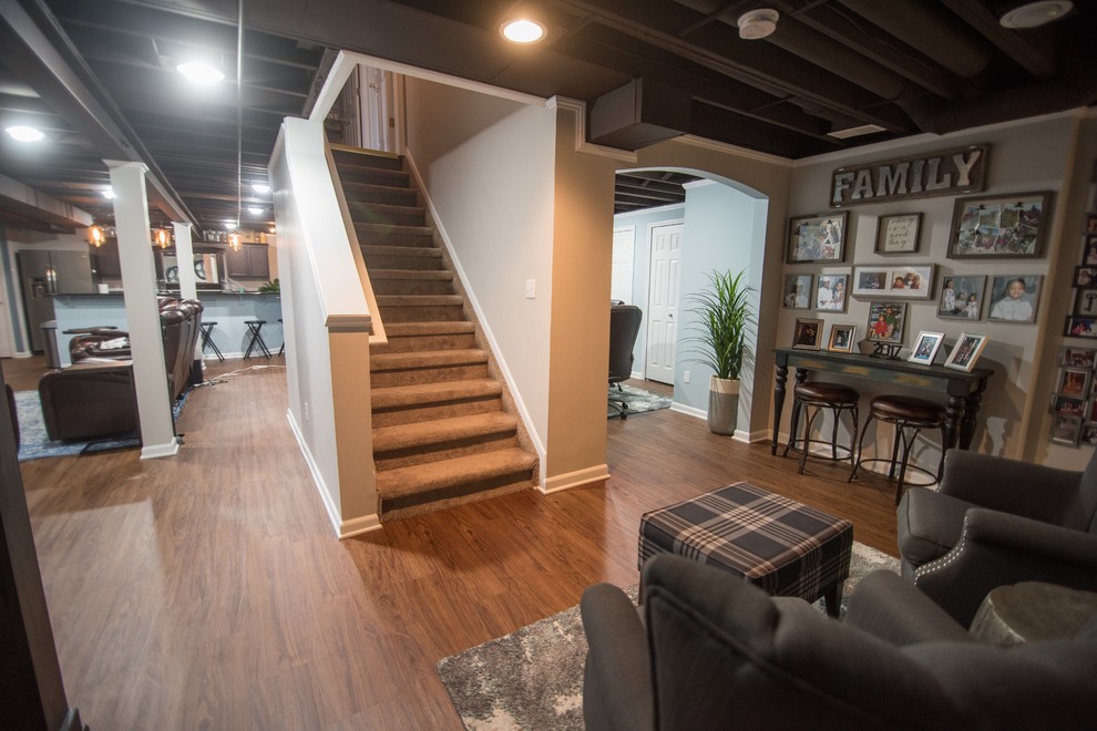 Basement Entry Traditional Basement Detroit by Finished