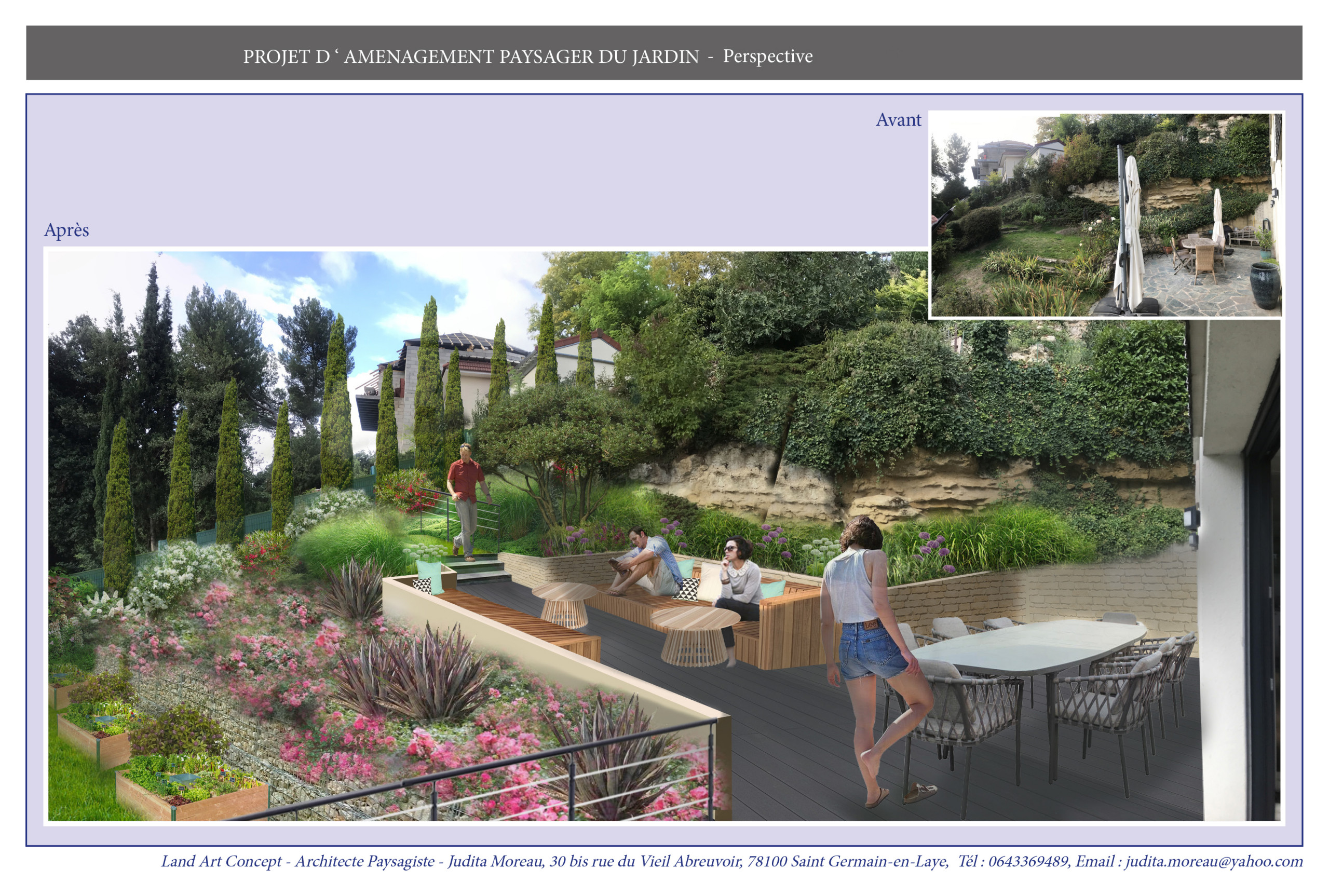 Jardin sur les falaises rocheuses